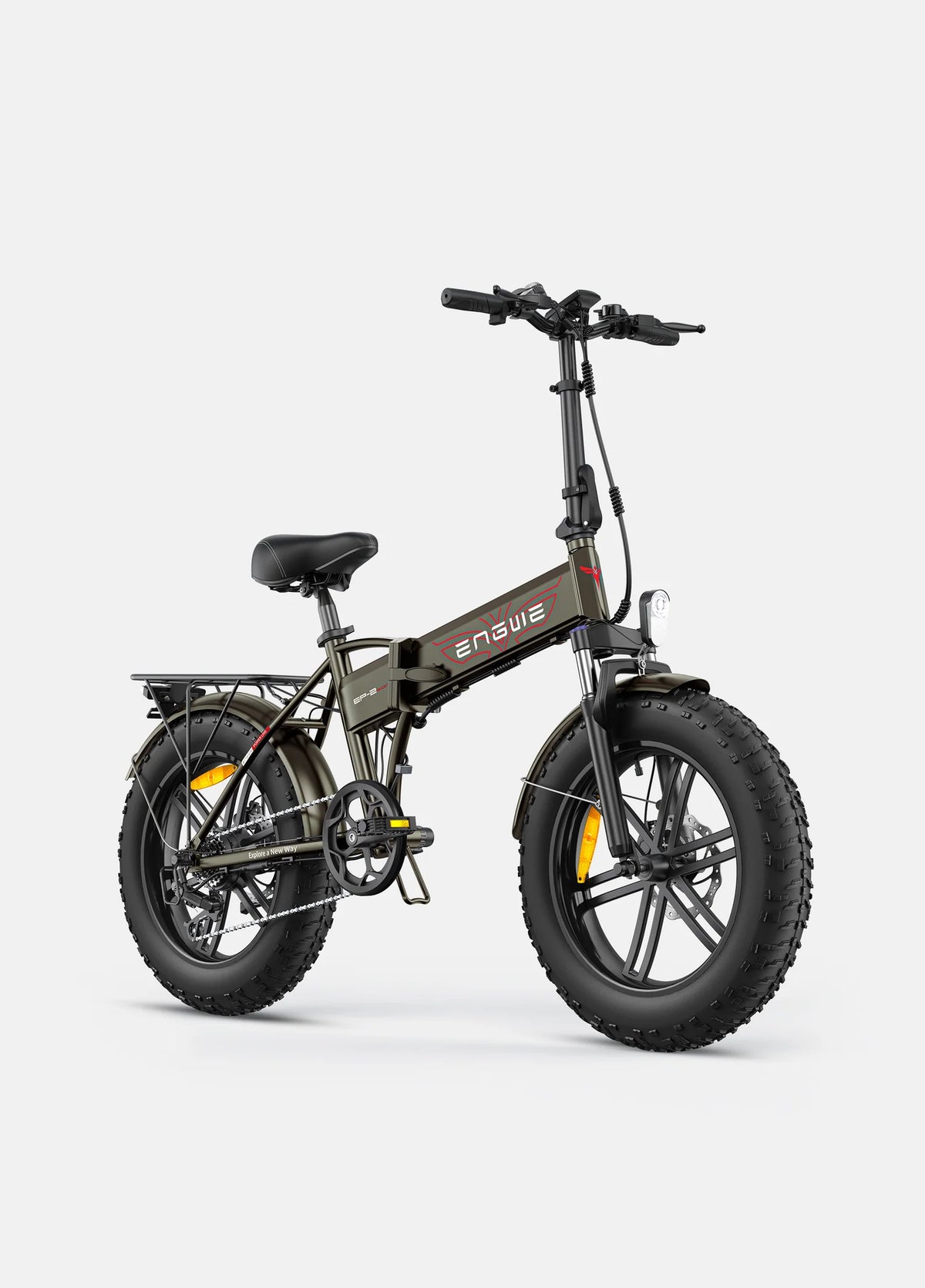 Electric bike with fat tires on a white background