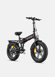 Black electric bike with fat tires on a white background