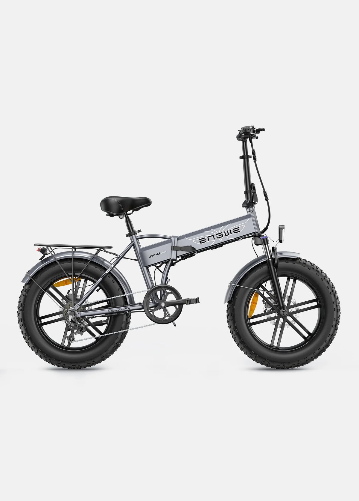 Gray electric bike on a white background