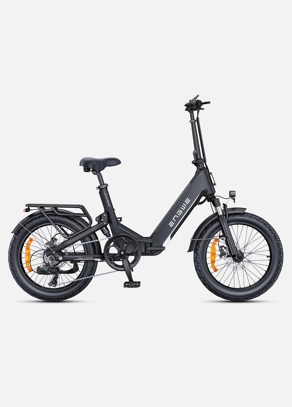 Black electric bike on a white background