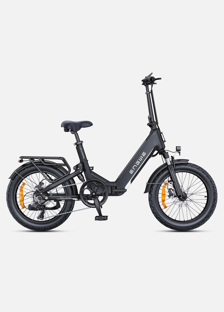 Black electric bike on a white background