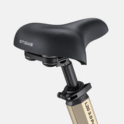 Bicycle seat with adjustable mechanism on a white background