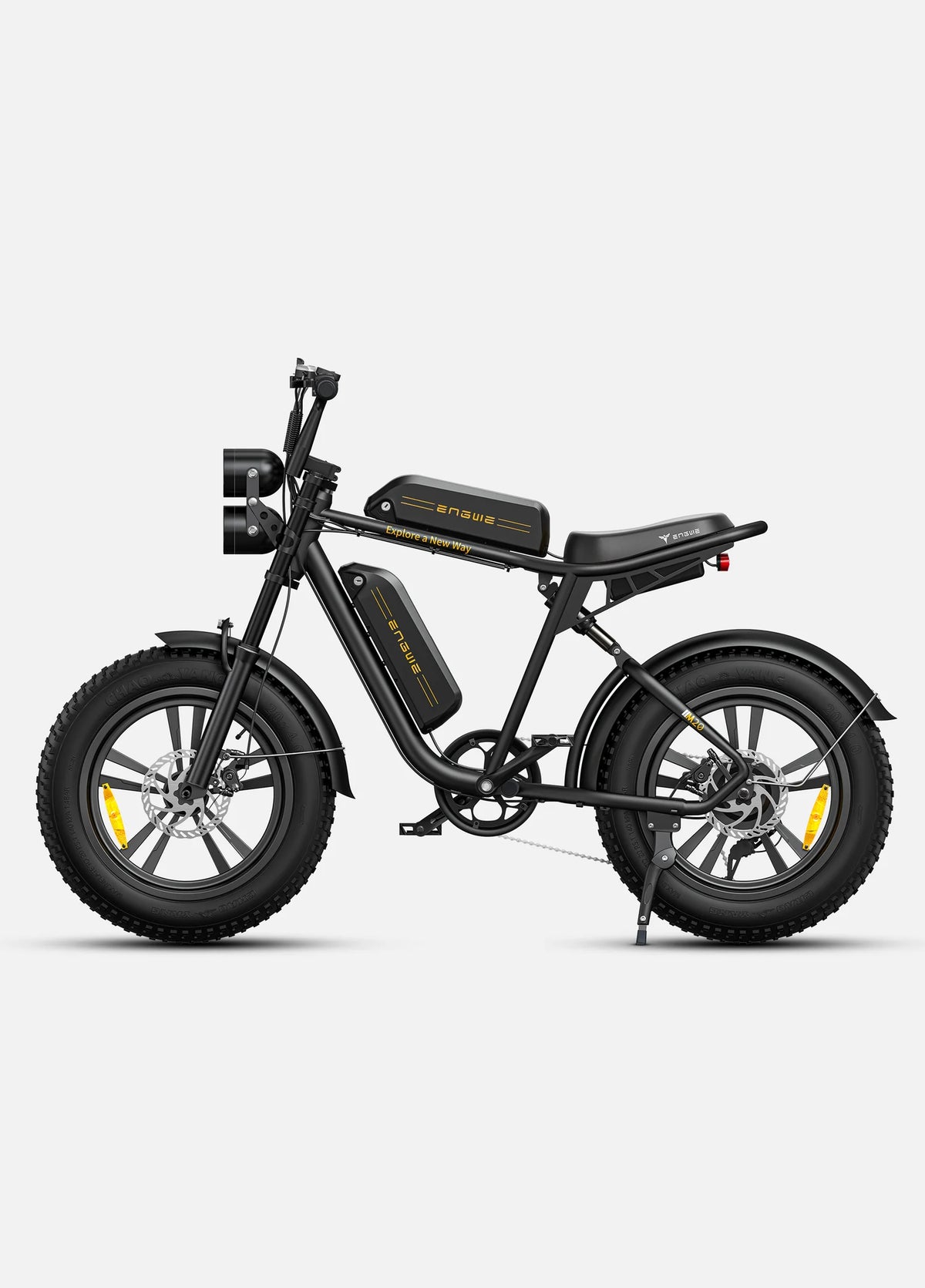 Black electric bike on a white background
