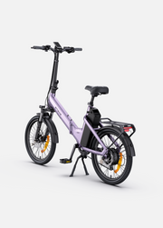 Purple electric bike on a white background