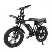 Black electric bike with 'AthaTek' branding on a white background